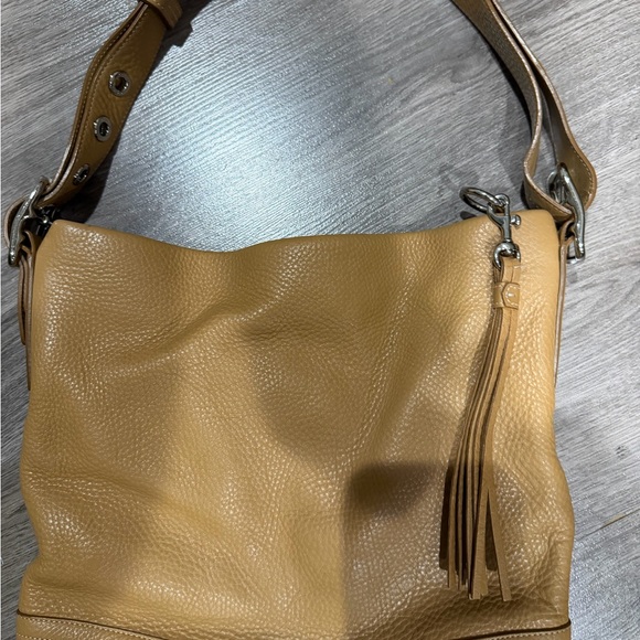Coach Handbags - Coach Tan Leather Shoulder Bag with Tassel
